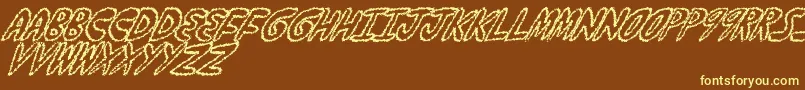 Шрифт YumernubFuzzy – жёлтые шрифты на коричневом фоне