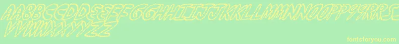 YumernubFuzzy Font – Yellow Fonts on Green Background