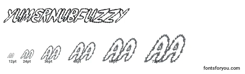 Größen der Schriftart YumernubFuzzy
