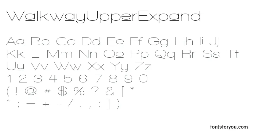 A fonte WalkwayUpperExpand – alfabeto, números, caracteres especiais