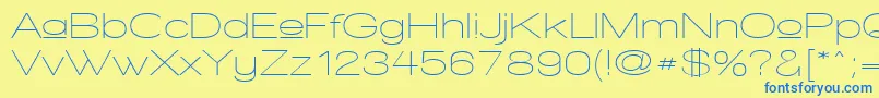 WalkwayUpperExpand-Schriftart – Blaue Schriften auf gelbem Hintergrund