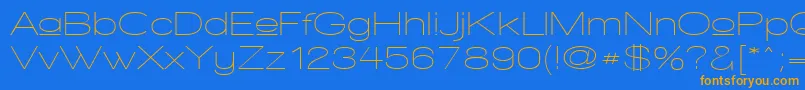 WalkwayUpperExpand-Schriftart – Orangefarbene Schriften auf blauem Hintergrund