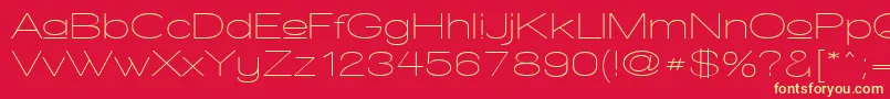 WalkwayUpperExpand-Schriftart – Gelbe Schriften auf rotem Hintergrund