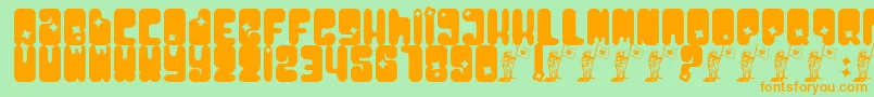 Moonpcg Font – Orange Fonts on Green Background