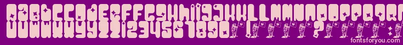 Moonpcg Font – Pink Fonts on Purple Background