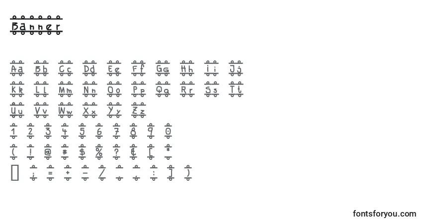 Czcionka Banner – alfabet, cyfry, specjalne znaki