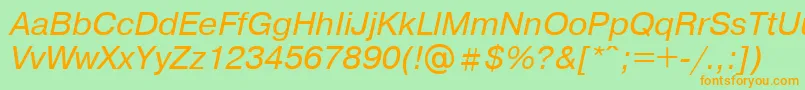 PragmaticaItalicCyrillic Font – Orange Fonts on Green Background