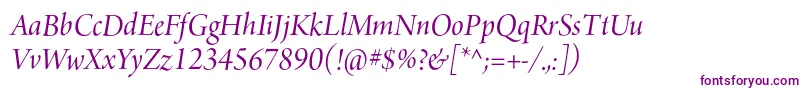 ArnoproItalic36pt Font – Purple Fonts on White Background