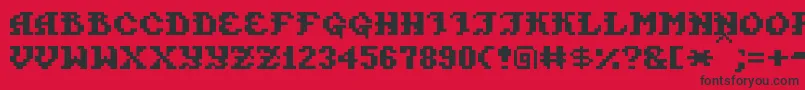 Czcionka PixelTakhisis – czarne czcionki na czerwonym tle