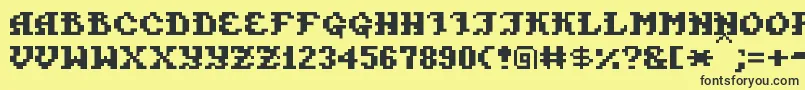 PixelTakhisis Font – Black Fonts on Yellow Background