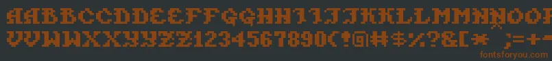 Czcionka PixelTakhisis – brązowe czcionki na czarnym tle