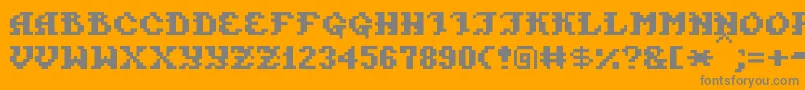 fuente PixelTakhisis – Fuentes Grises Sobre Fondo Naranja