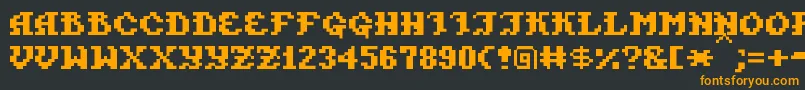 PixelTakhisis Font – Orange Fonts on Black Background