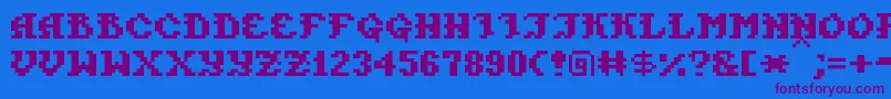 PixelTakhisis Font – Purple Fonts on Blue Background