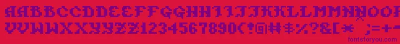 PixelTakhisis Font – Purple Fonts on Red Background