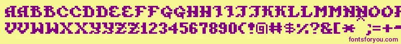 PixelTakhisis Font – Purple Fonts on Yellow Background