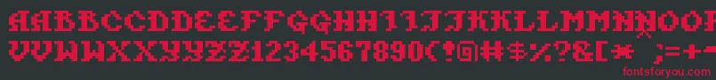 PixelTakhisis Font – Red Fonts on Black Background