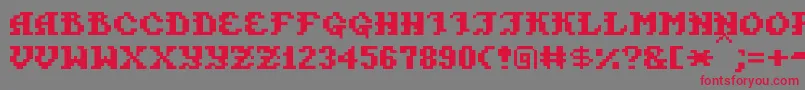 PixelTakhisis Font – Red Fonts on Gray Background