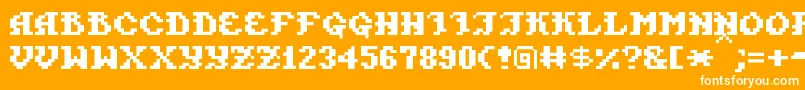PixelTakhisis Font – White Fonts on Orange Background