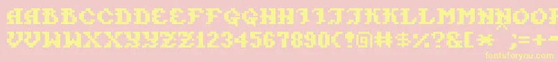 PixelTakhisis Font – Yellow Fonts on Pink Background