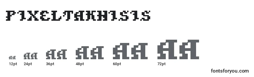Размеры шрифта PixelTakhisis