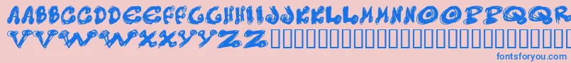 Messydots Font – Blue Fonts on Pink Background