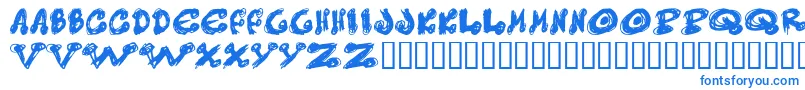 Messydots Font – Blue Fonts on White Background