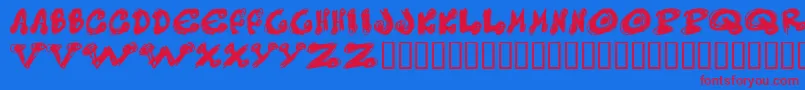 Messydots Font – Red Fonts on Blue Background