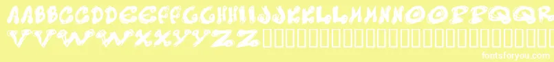 Messydots Font – White Fonts on Yellow Background