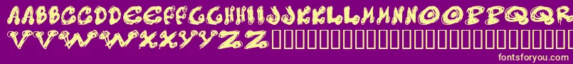 Messydots Font – Yellow Fonts on Purple Background