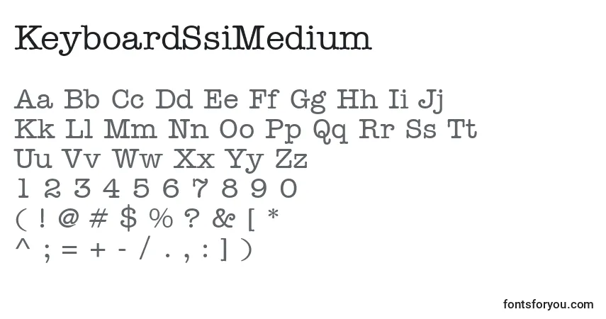 Czcionka KeyboardSsiMedium – alfabet, cyfry, specjalne znaki