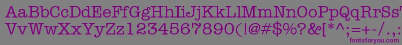 フォントKeyboardSsiMedium – 紫色のフォント、灰色の背景