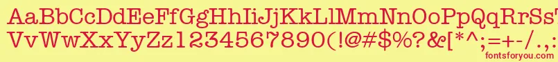 Шрифт KeyboardSsiMedium – красные шрифты на жёлтом фоне