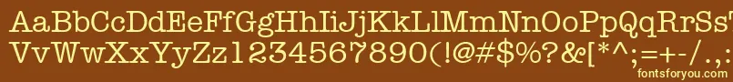 KeyboardSsiMedium-fontti – keltaiset fontit ruskealla taustalla
