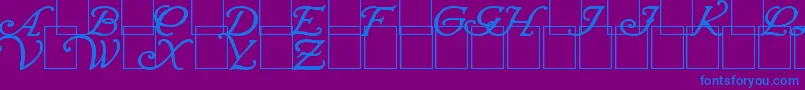 WrennInitialsBold Font – Blue Fonts on Purple Background