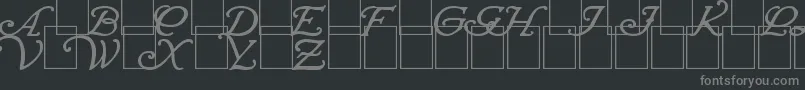 WrennInitialsBold-fontti – harmaat kirjasimet mustalla taustalla