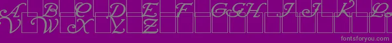 WrennInitialsBold Font – Gray Fonts on Purple Background