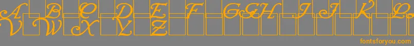 WrennInitialsBold-Schriftart – Orangefarbene Schriften auf grauem Hintergrund