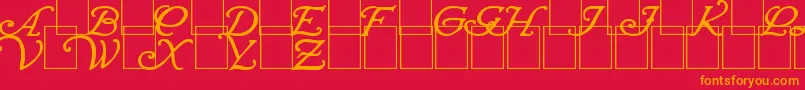 WrennInitialsBold Font – Orange Fonts on Red Background