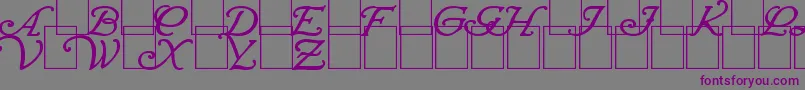 フォントWrennInitialsBold – 紫色のフォント、灰色の背景