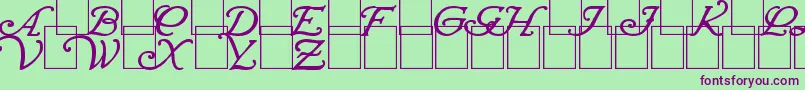 WrennInitialsBold Font – Purple Fonts on Green Background