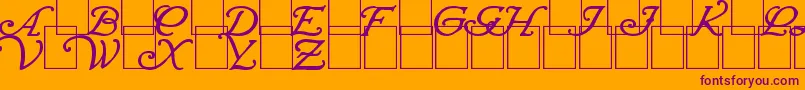 フォントWrennInitialsBold – オレンジの背景に紫のフォント