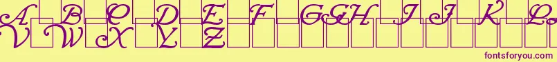 WrennInitialsBold Font – Purple Fonts on Yellow Background