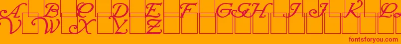 WrennInitialsBold Font – Red Fonts on Orange Background