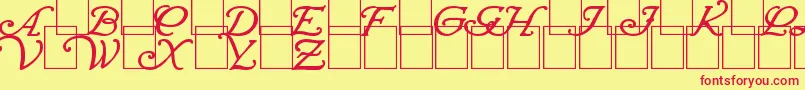 WrennInitialsBold Font – Red Fonts on Yellow Background