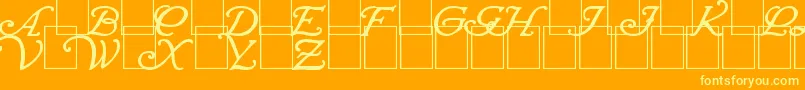 WrennInitialsBold Font – Yellow Fonts on Orange Background