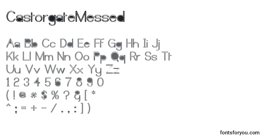 Шрифт CastorgateMessed – алфавит, цифры, специальные символы