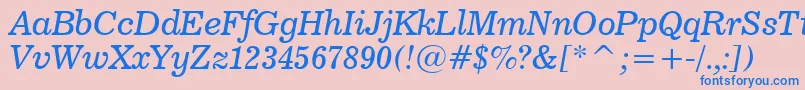 News706ItalicBt Font – Blue Fonts on Pink Background