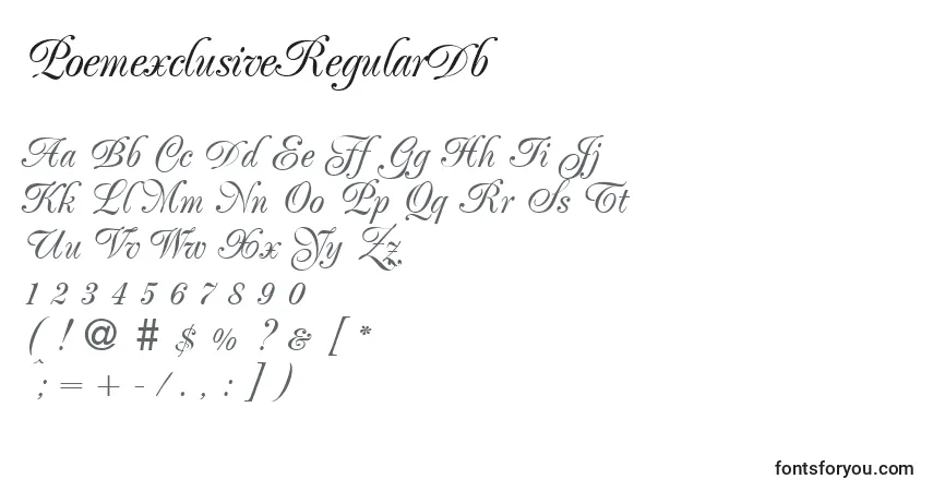 Fuente PoemexclusiveRegularDb - alfabeto, números, caracteres especiales