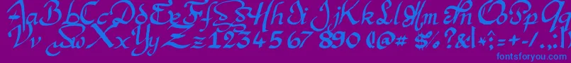 Argmansc Font – Blue Fonts on Purple Background